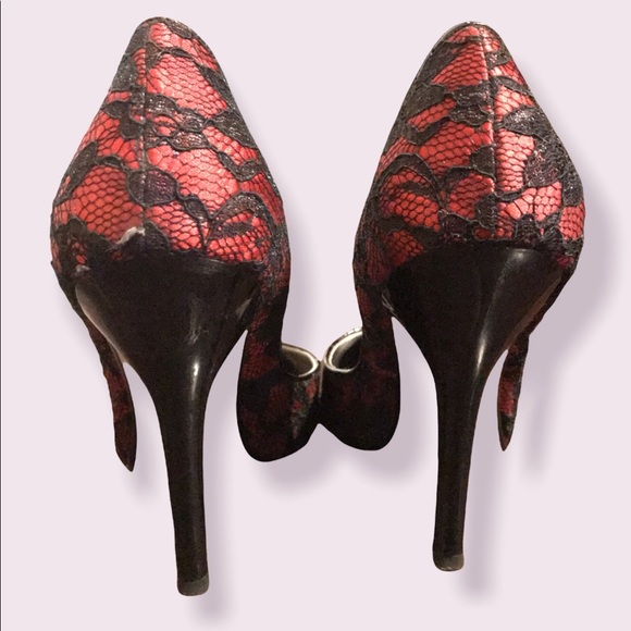 GUESS 4” Black lace Red sexy stiletto heel - Picture 4 of 5